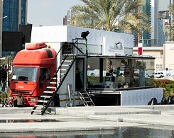 Mobile studio for broadcasting in Doha, Qatar from RMG Productions.